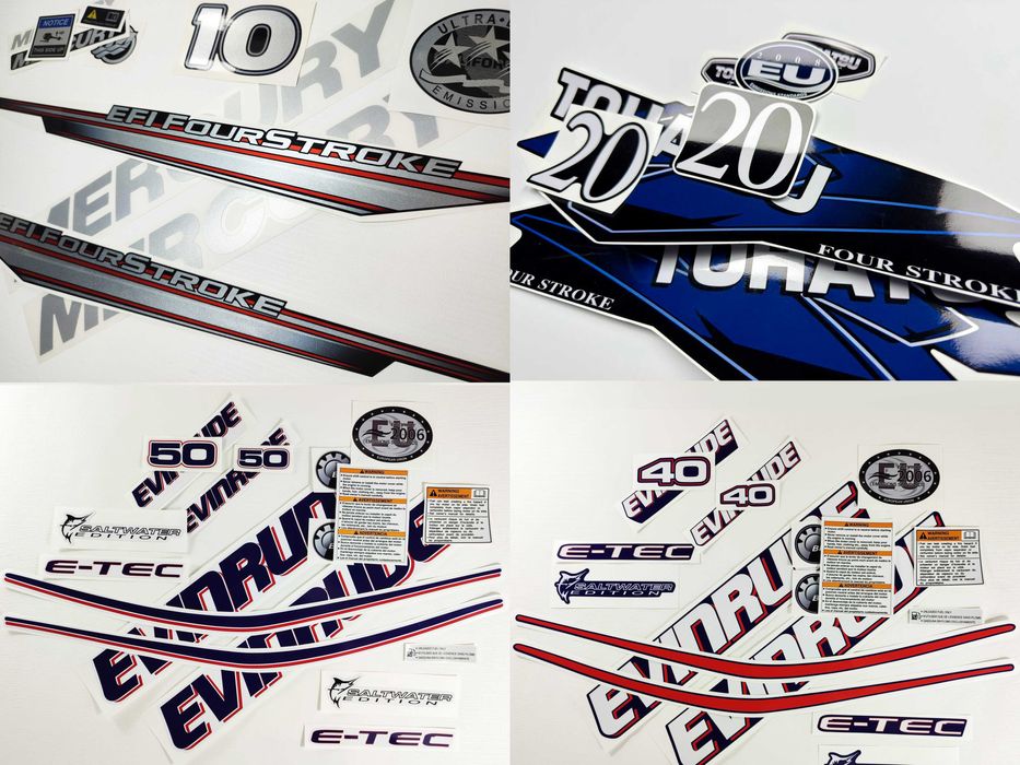 Наклейки для підвісних двигунів. Suzuki, Mercury, Yamaha, Honda iншi