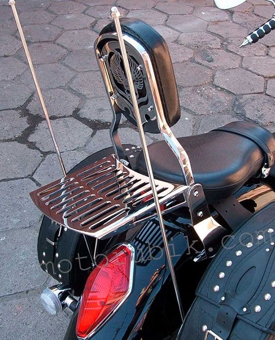 Спинка пасажира для Yamaha, Honda, Suzuki, Kawasaki (Нержавійка/Хром)