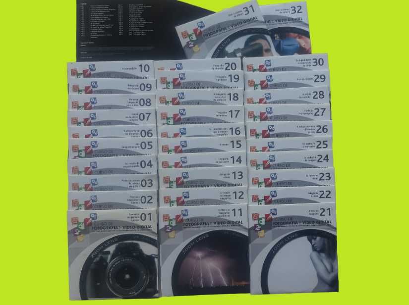 Curso de fotografia e vídeo digital completo - 32 cds e 8 livros