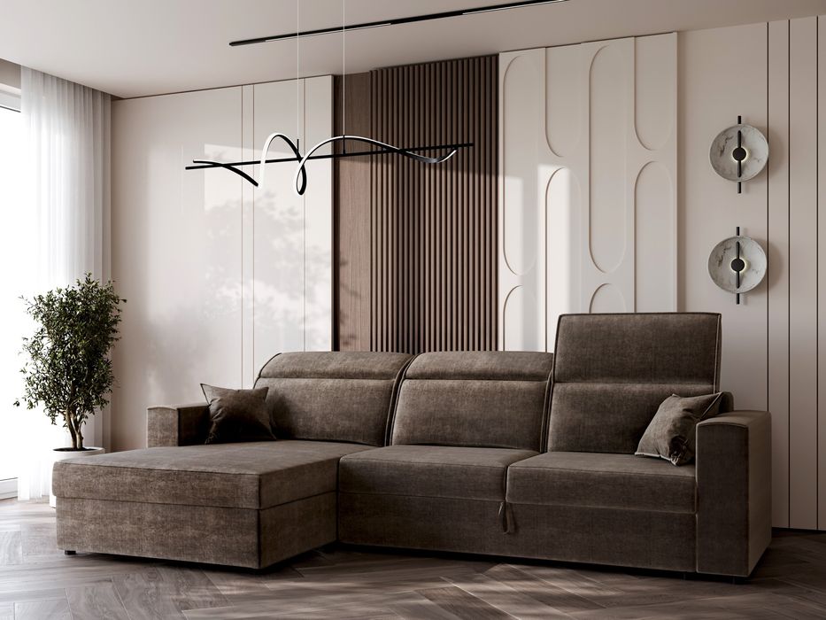 Narożnik prosto od producenta rozkładany regulowane zagłówki