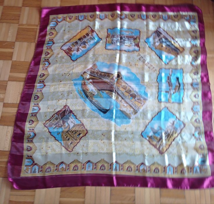 Chusty apaszki szaliczki Wenecja 2 szt kwadrat 96cm