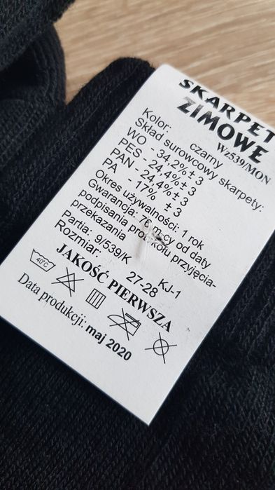 Skarpety wojskowe zimowe