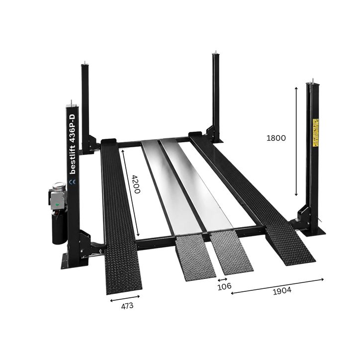 BEST PRODUCTS BESTLIFT Bestlift 436P-D podnośnik parkingowy 4-kolumnowy podwójny 3.6T 1800mm + MOBILNY ZESTAW