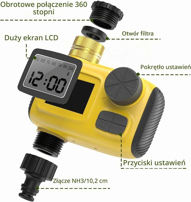 Timer nawadniania z wyświetlaczem LCD
