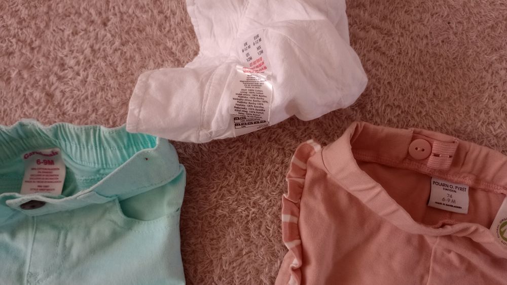 Jeansy getry kapelusz haft zestaw na dziewczynkę ok 62-68cm