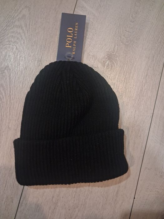 Czarna czapka ralph lauren