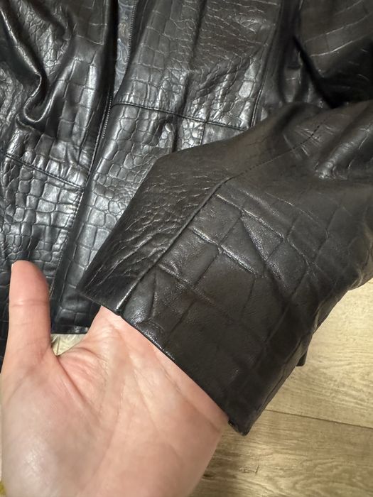Шкіряна чоловіча куртка натуральна під крокодила. Туреччина
