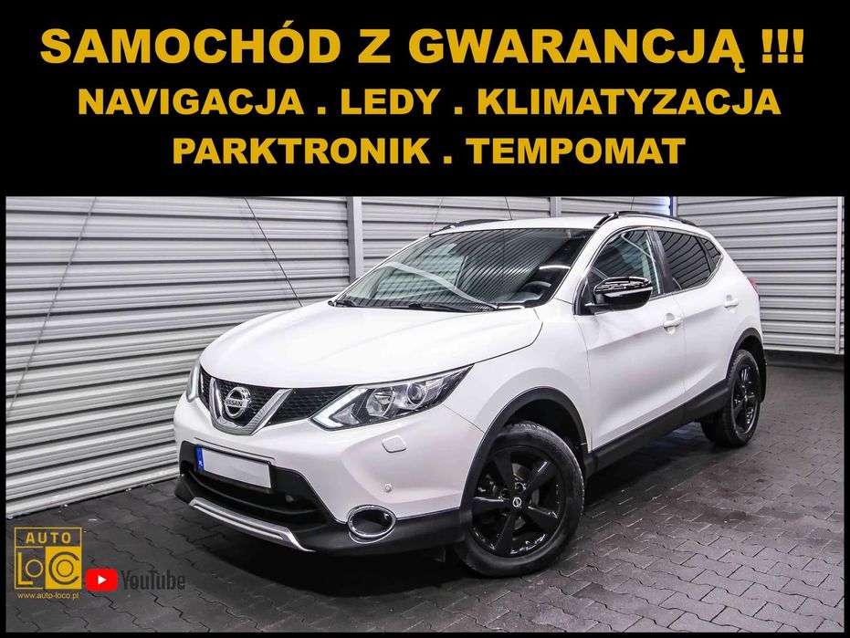Nissan Qashqai NAVIGACJA + 100% SERWIS + LEDy + Klimatyzacja + Parktronik !!
