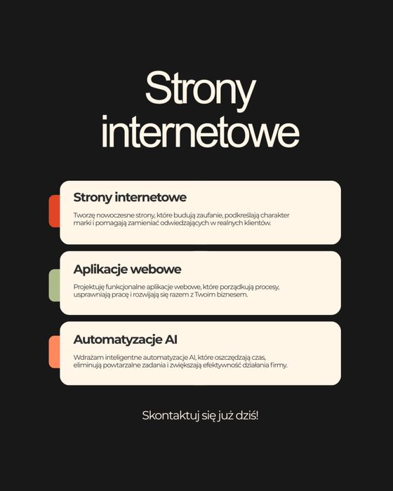 Nowoczesne strony www, sklepy online oraz aplikacje webowe