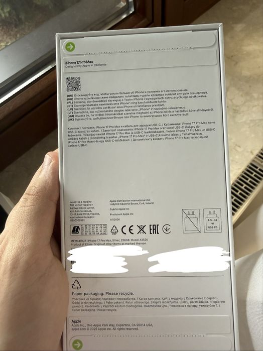iPhone 17 Pro Max 256GB Biały