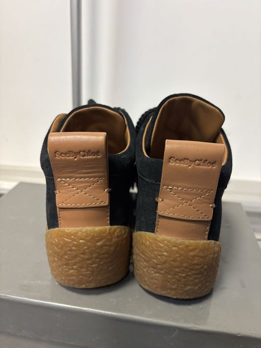 See by chloe skórzane snekersy plato platformy sneakers zamszowe