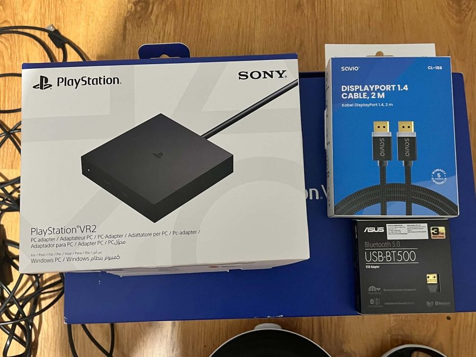 PSVR2 prawie nowy+Adapter PC+dodatki