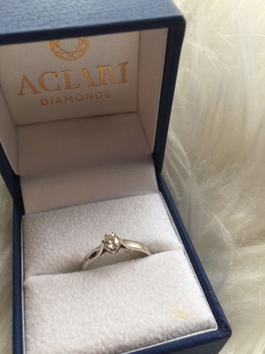 Aclari pierścionek zaręczynowy białe złoto i diament dokument
