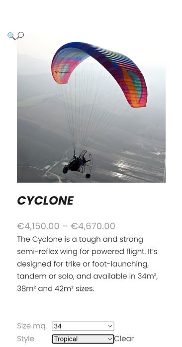 Asa Paramotor bilugar  BGD Cyclone 34