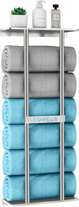 Wieszak na ręczniki, ścienny, duży do łazienki, 76 cm