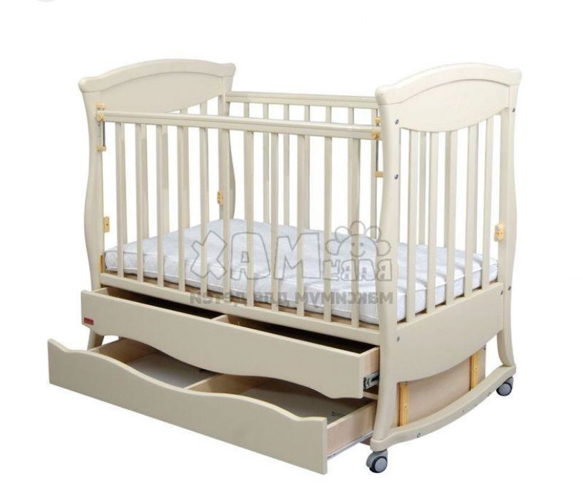 Дитяче ліжко з ящиком, на дугах, Вільха - Ласка Грація (Білий)