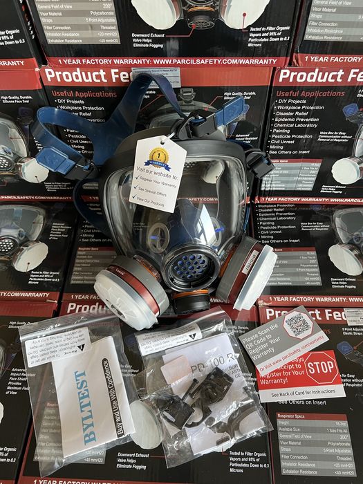 Маска панорамна PARCIL PD 100 повнолицева респіратор протигаз фільтрп