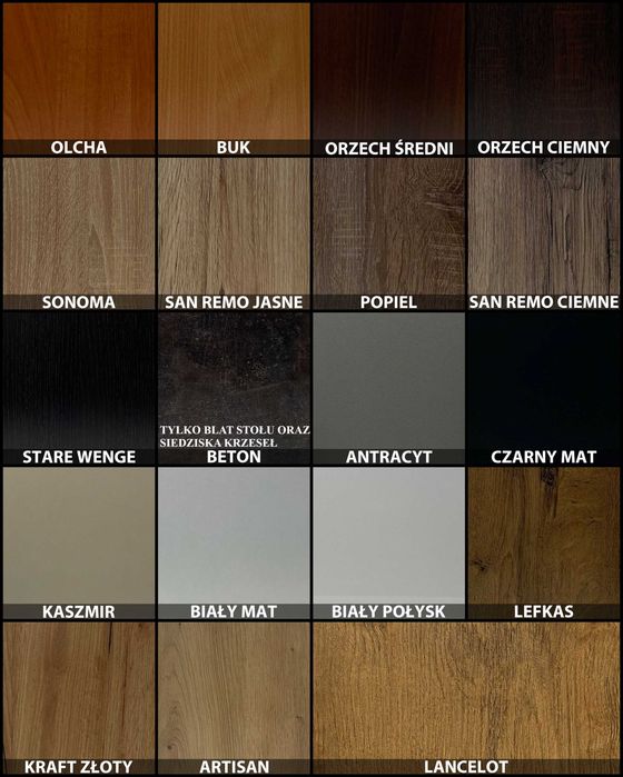 Stół 120x80 + 4 krzesła Biały Zestaw Krzyżak Różne wymiary i modele