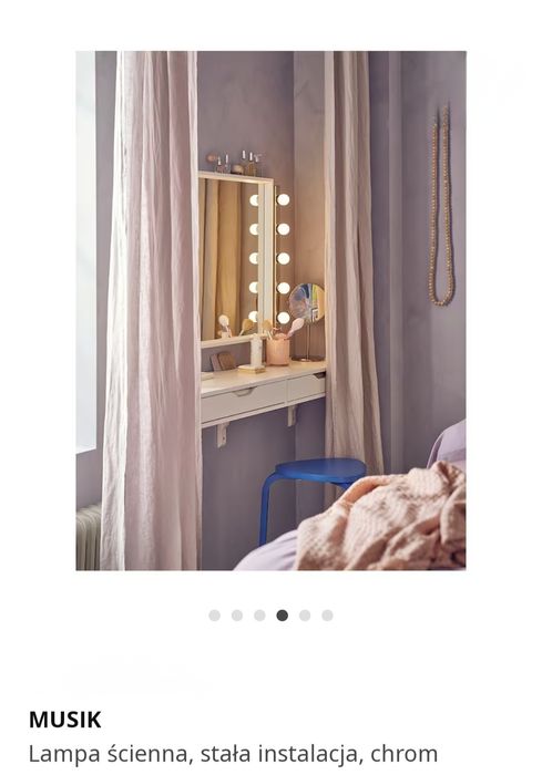 Musik ikea dwie lampy ścienne do toaletki