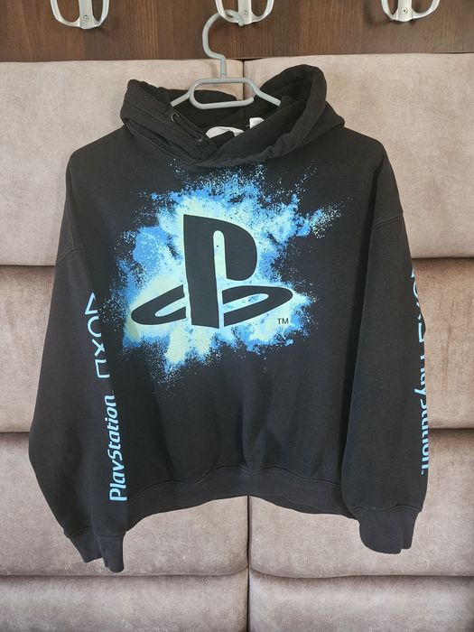 Czarna bluza chłopięca H&M Play Station rozmiar 146/152