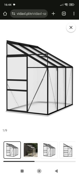 vidaXL Szklarnia przystawna. antracytowa, aluminium, 3,97 m³