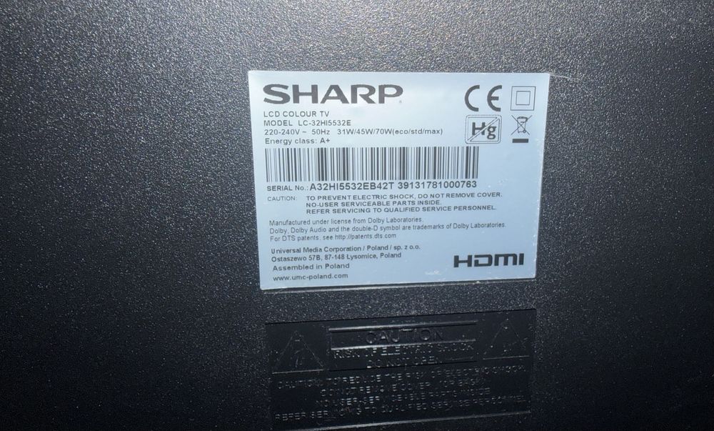 Telewizor Sharp 32 cale