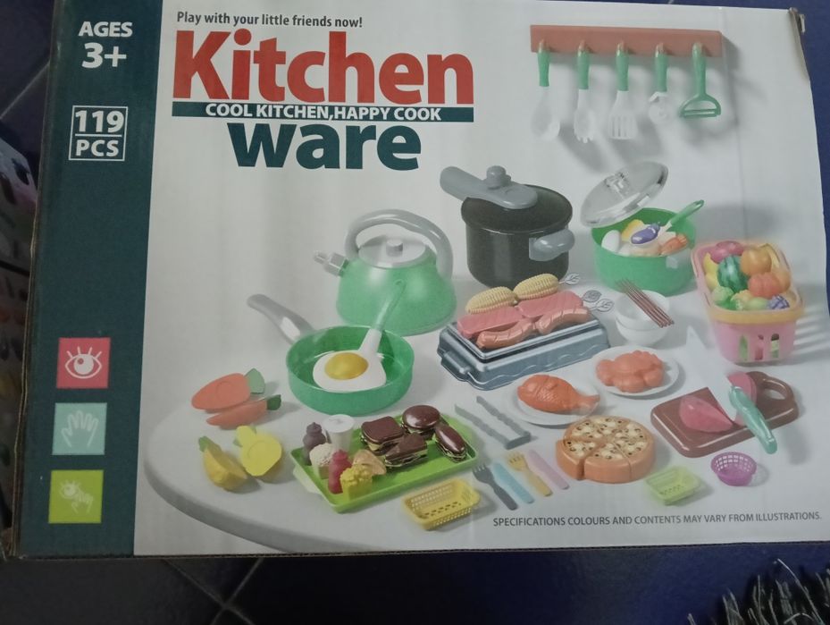 Conjuntos de cozinha de brincar com 119 peças em cor de rosa