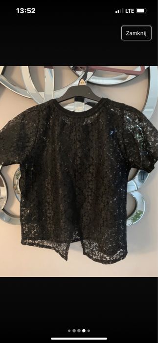 Atmosphere czarna koronkowa bluzka r. S