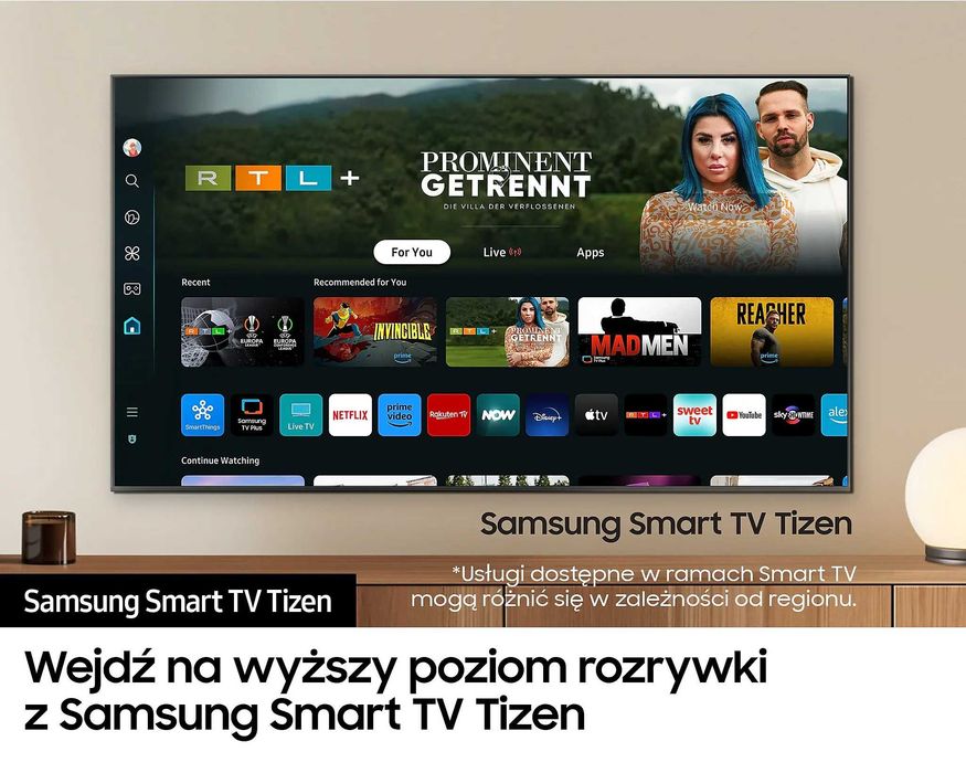 Nowy Samsung 55 cali 4K UHD hdr Smart WIFI DVB-T2 55DU7172 gw12m telewizor
