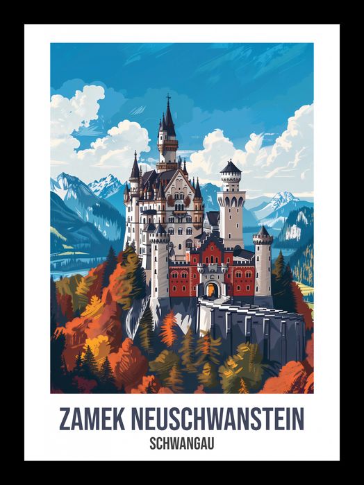 Plakat 13x18cm Zamek Neuschwanstein