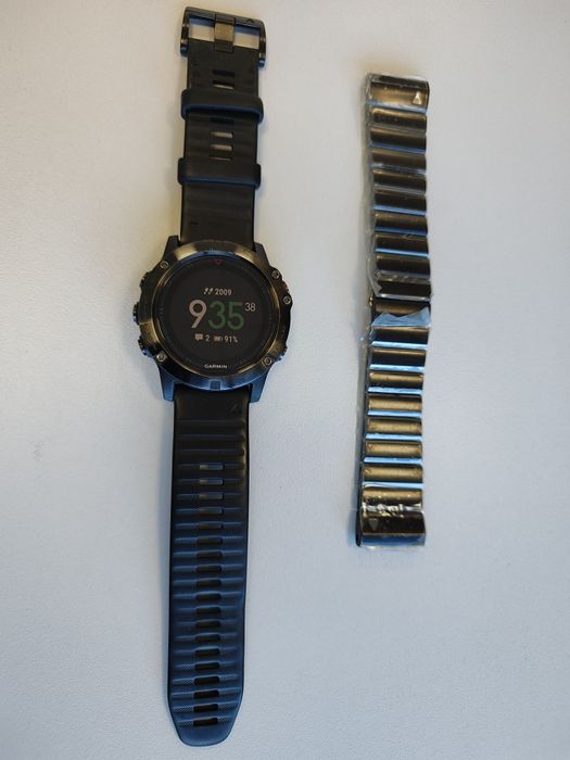 Garmin fenix 5X Sapphire + nowa tytanowa bransoleta | Mapy | stan BDB