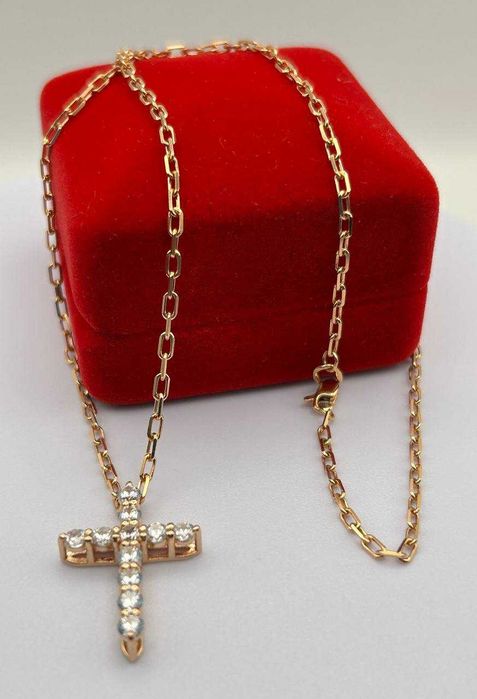 Золотий ланцюжок з хрестиком, вага 6,65 грам, артикул 35