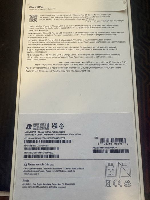IPhone 16 Plus 8/128Gb bat. 100%