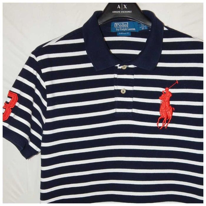 Винтажная рубашка поло из хлопка пике POLO RALPH LAUREN (Big Pony/3)