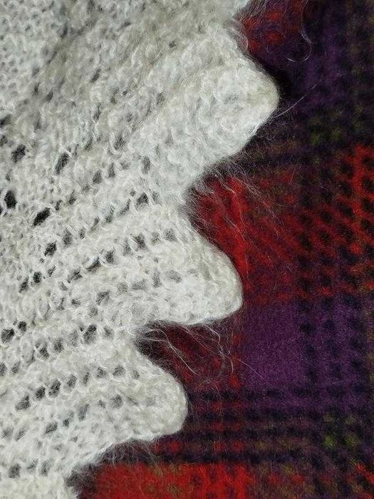 Большой пуховый платок белый паутинка