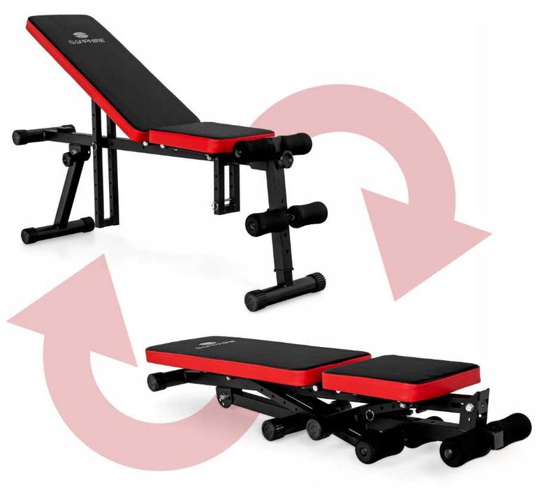 Składana ŁAWKA Ławeczka Treningowa Regulowana Do Ćwiczeń (OKAZJA)