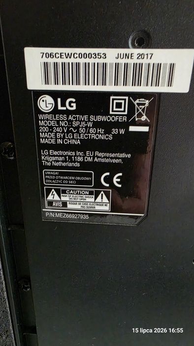 Soundbar LG SJ6 komplet