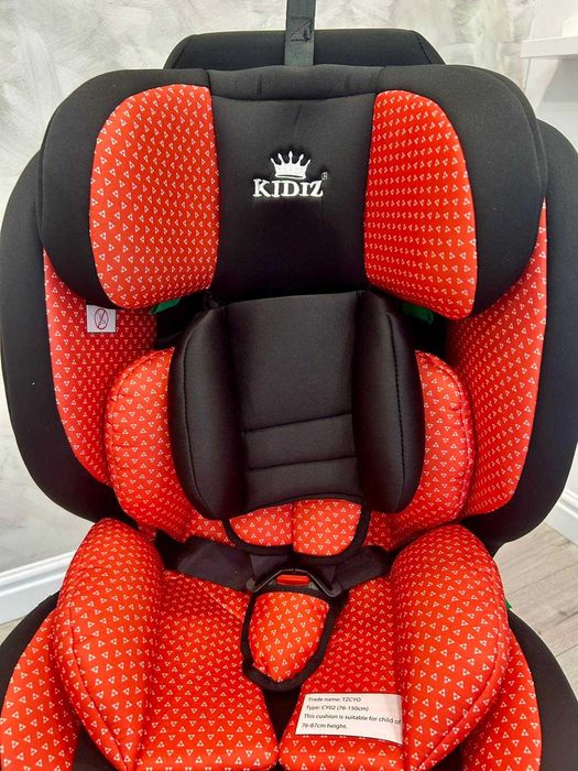 Fotelik samochodowy KIDIZ 9–36 kg | 1–12 lat | czerwony | regulowany