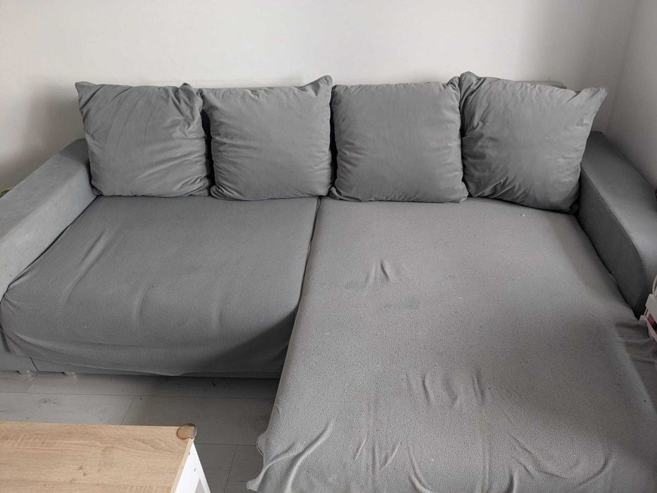 Narożnik Rogówka rozkładana do spania szara duża 200x160 cm