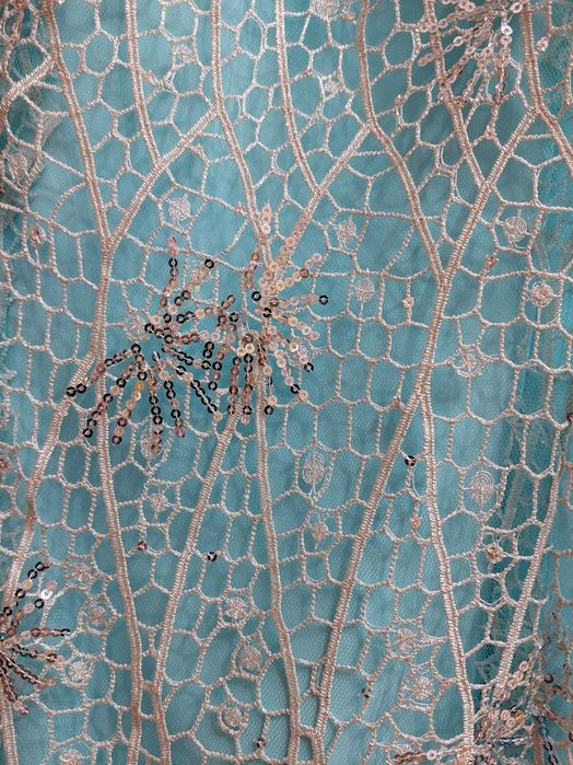 Vestido cai cai de Festa Novo renda e lantejoulas azul bebé 40 Amadora