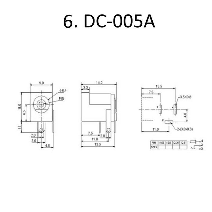 Роз'єми і гнізда 2,1х5,5, 2,5х5,5