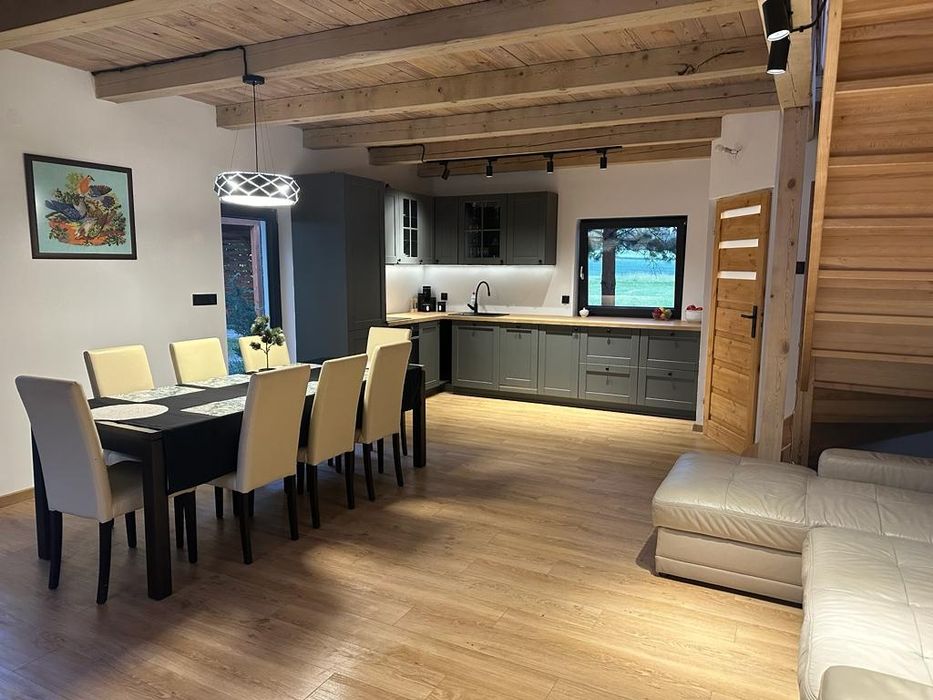 Domek Dom na Mazurach nad jeziorem nad lasem cisza spokój balia