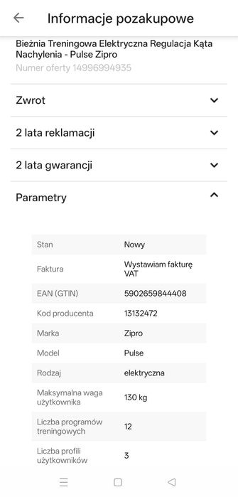 Bieżnia Zipro Pulse