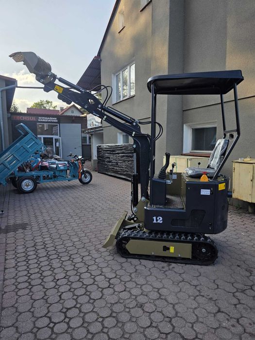 Mini koparka MINIKOPARKA 1200KG CASME1200 cena Brutto dostępne od Ręki Diesel 12KM