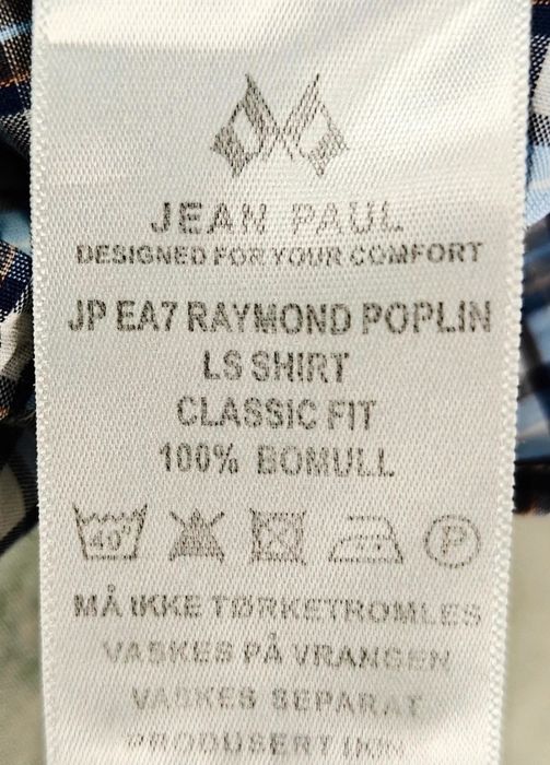 Jean Paul France – Elegancka Koszula Męska M w Kratkę Blue/Brown Nowa
