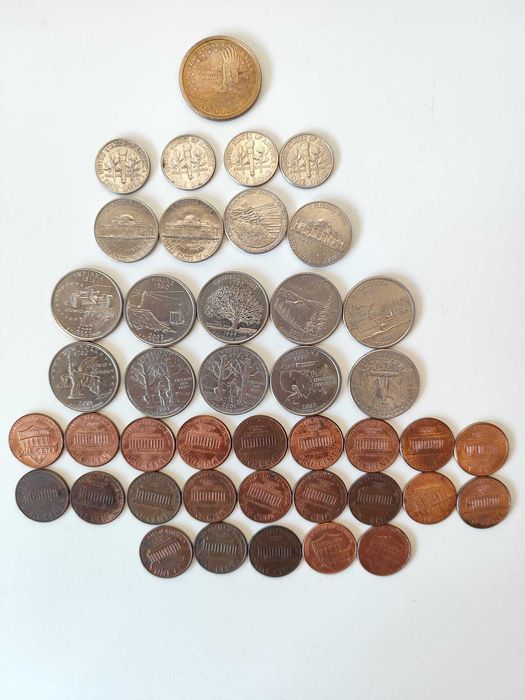 Lote moedas dólar americano