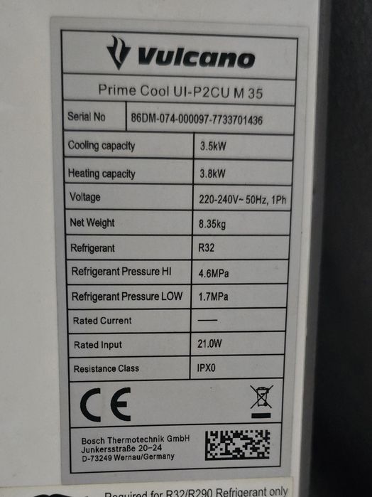 Ar condicionado  Vulcano Prime Cool UI-P2CU M 35