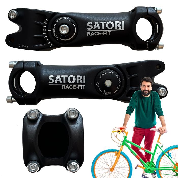 Mostek Wspornik Kierownicy Satori Race-Fit 25.4mm Regulowany Czarny