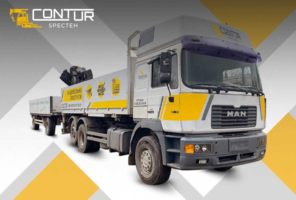 Оренда та послуги Крана-маніпулятора MAN F2001 з причепом 1560 грн/год