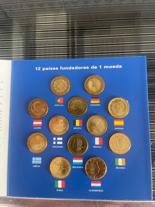 Album comemorativo União Europeia 2002 - Completo, 12 moedas originais, Estado Impecável